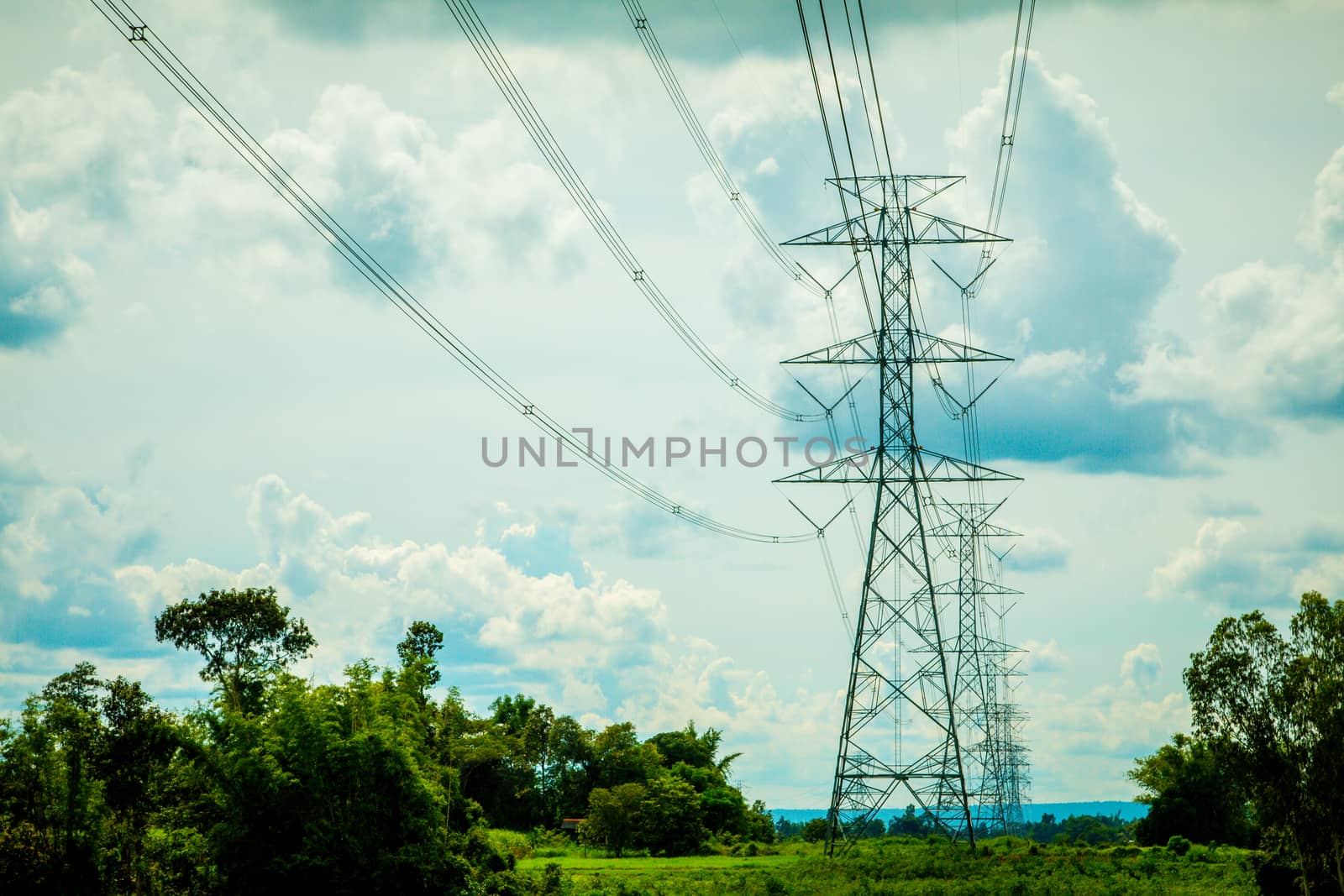 High-voltage power lines in rice fields by N_u_T