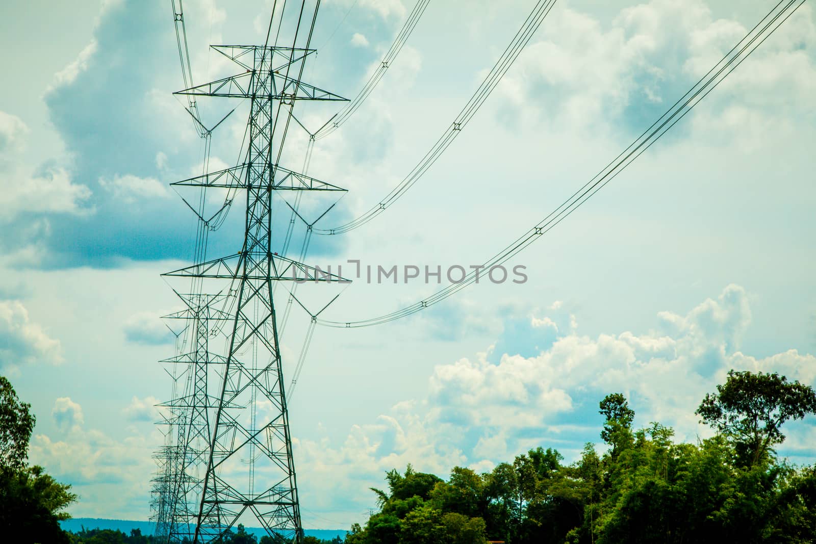 High-voltage power lines in rice fields by N_u_T