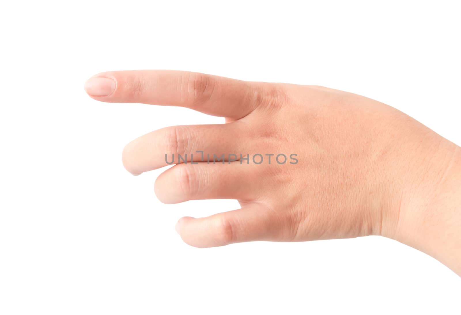 Young woman finger pain isolate on white background by pt.pongsak@gmail.com