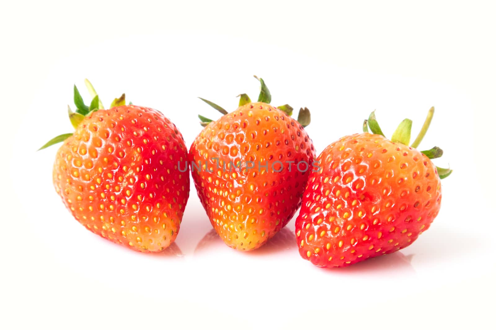 Fresh red strawberry on white background by pt.pongsak@gmail.com