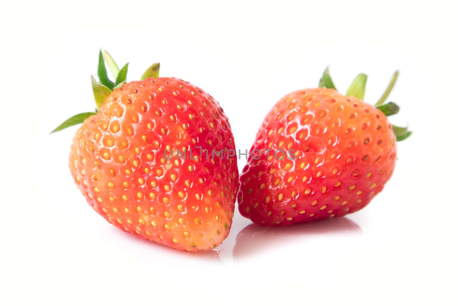 Fresh red strawberry on white background