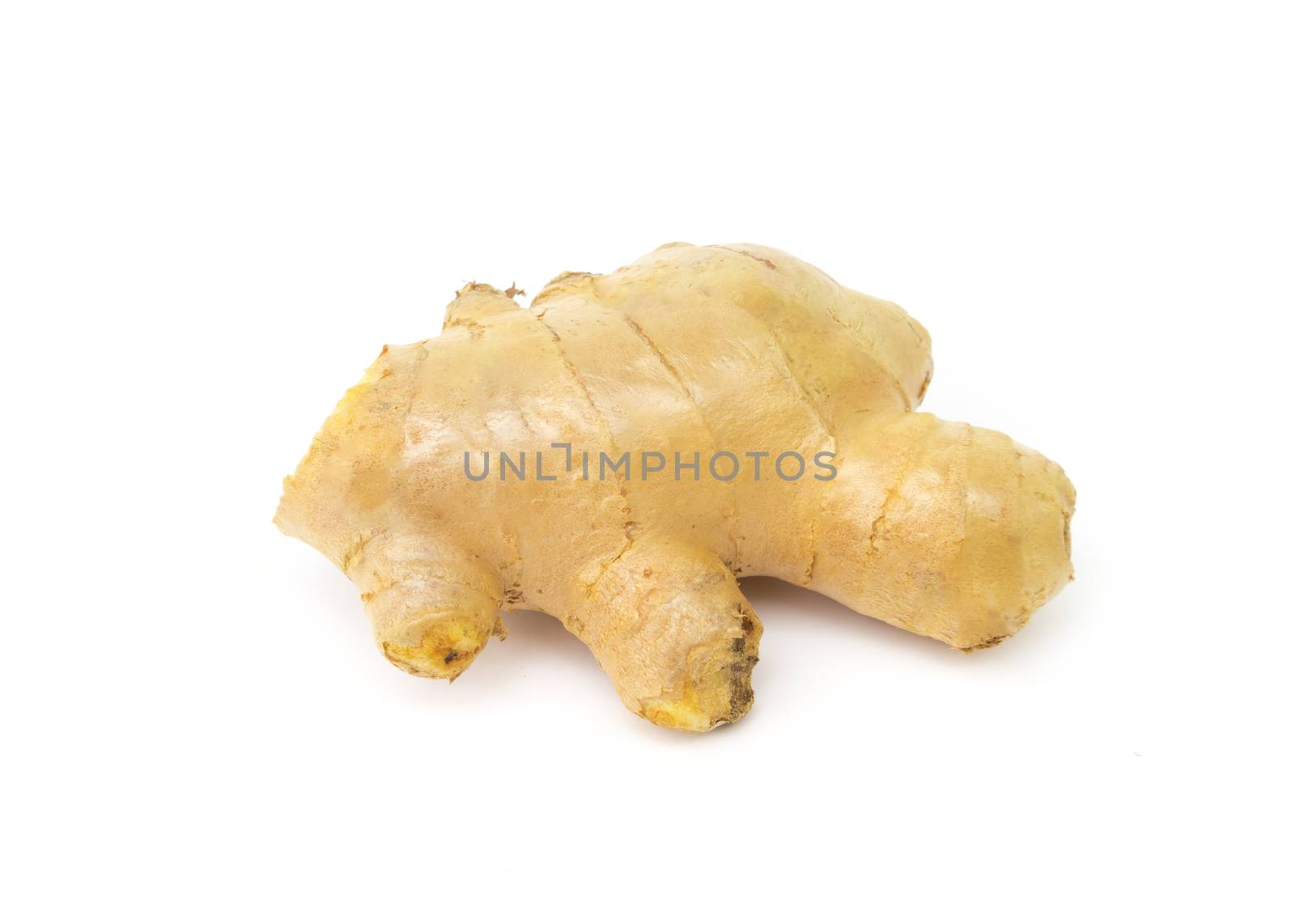 Fresh ginger on white background