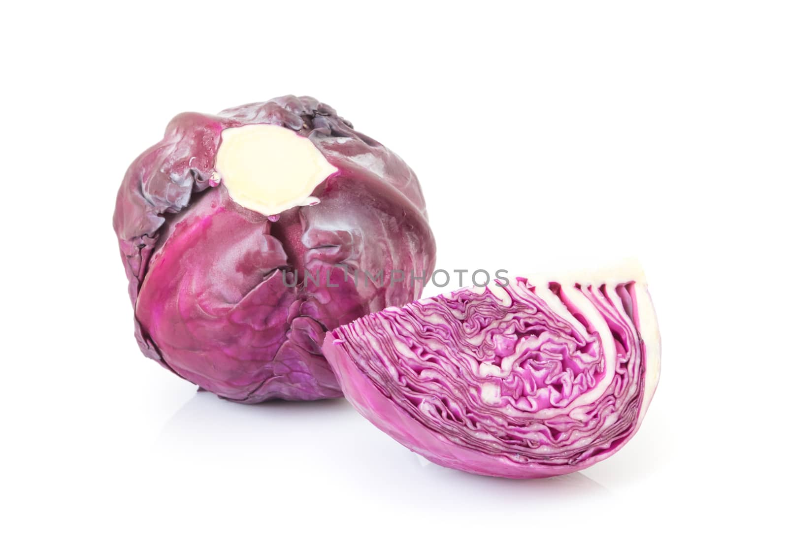 Fresh purple cabbage on white background by pt.pongsak@gmail.com
