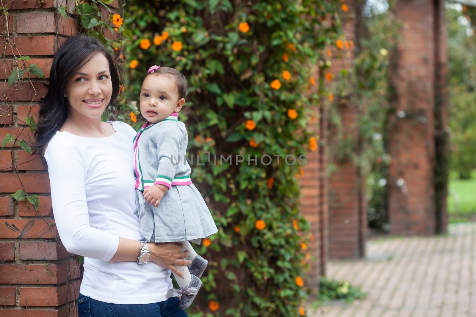 Mom and babygirl at the garden