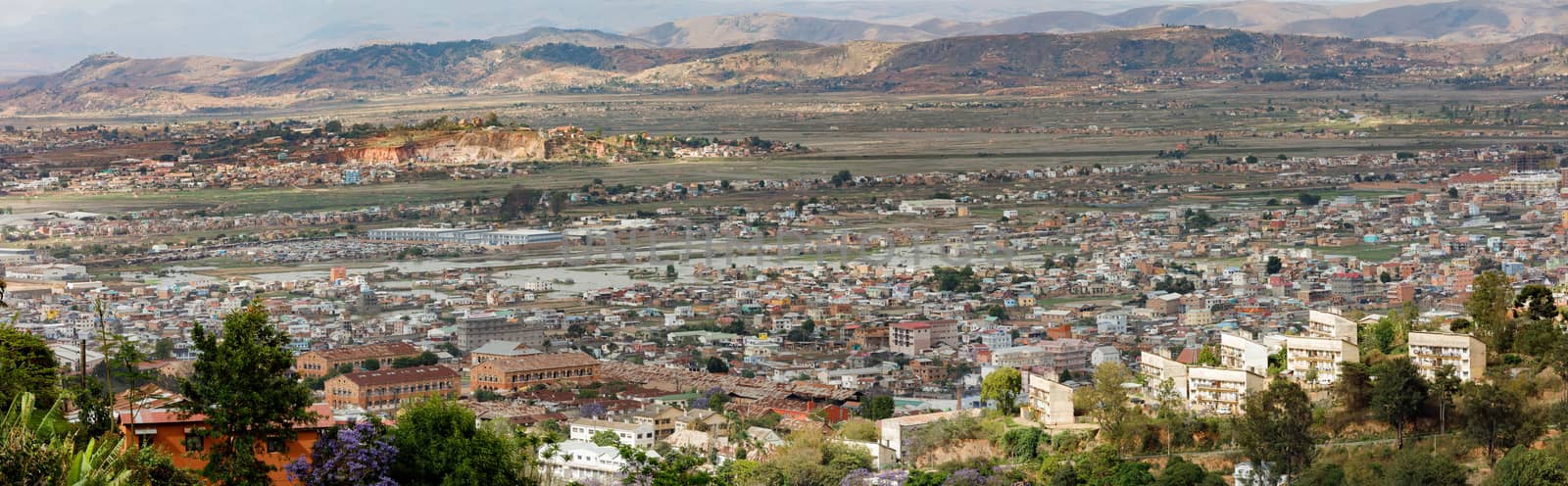 panorama of Antananarivo or Tananarive, short Tana,  Poor capital and largest city in Madagascar, Madagasikara republic.