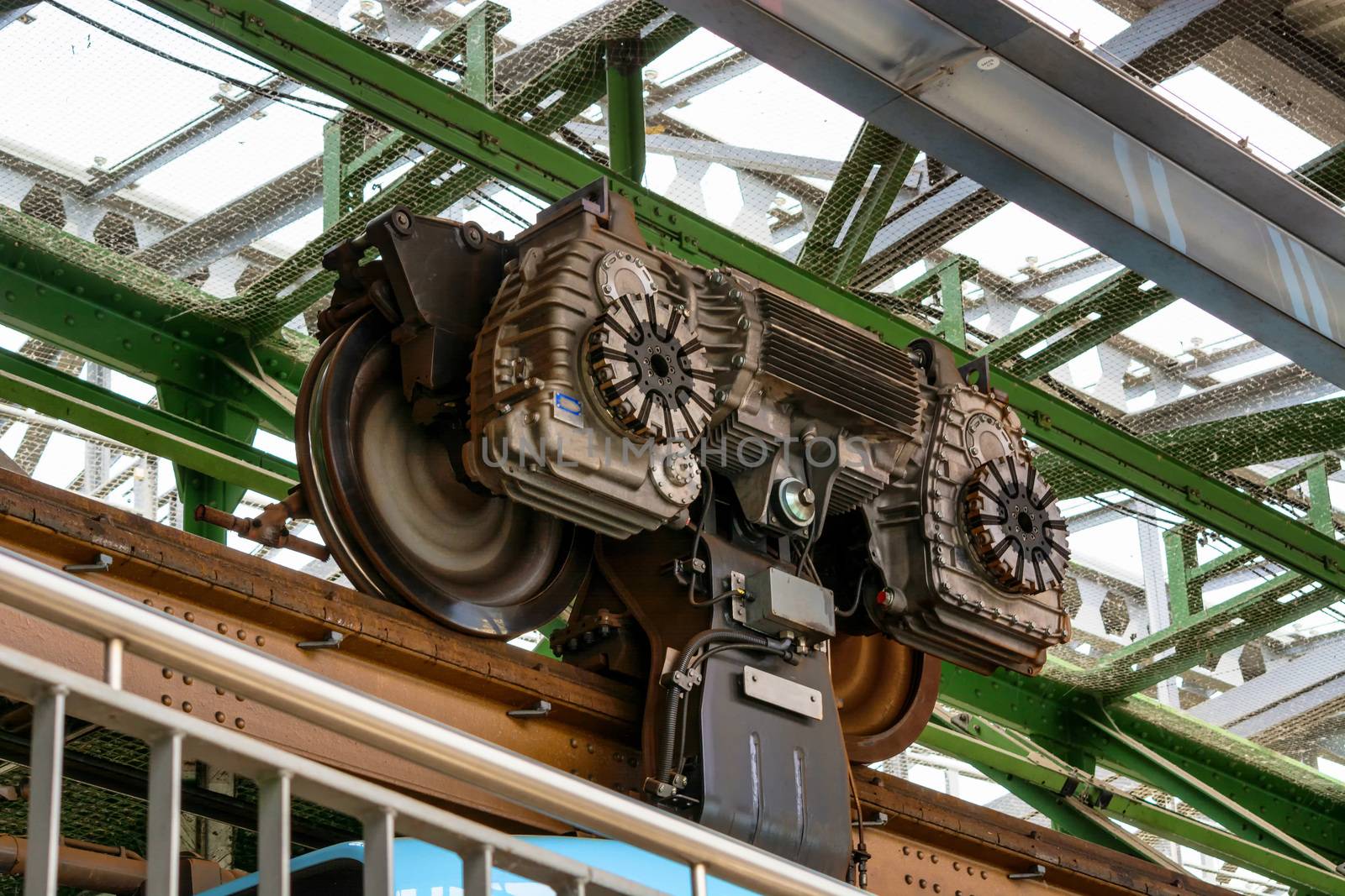 Drive and motor suspension railway in Wuppertal Germany.