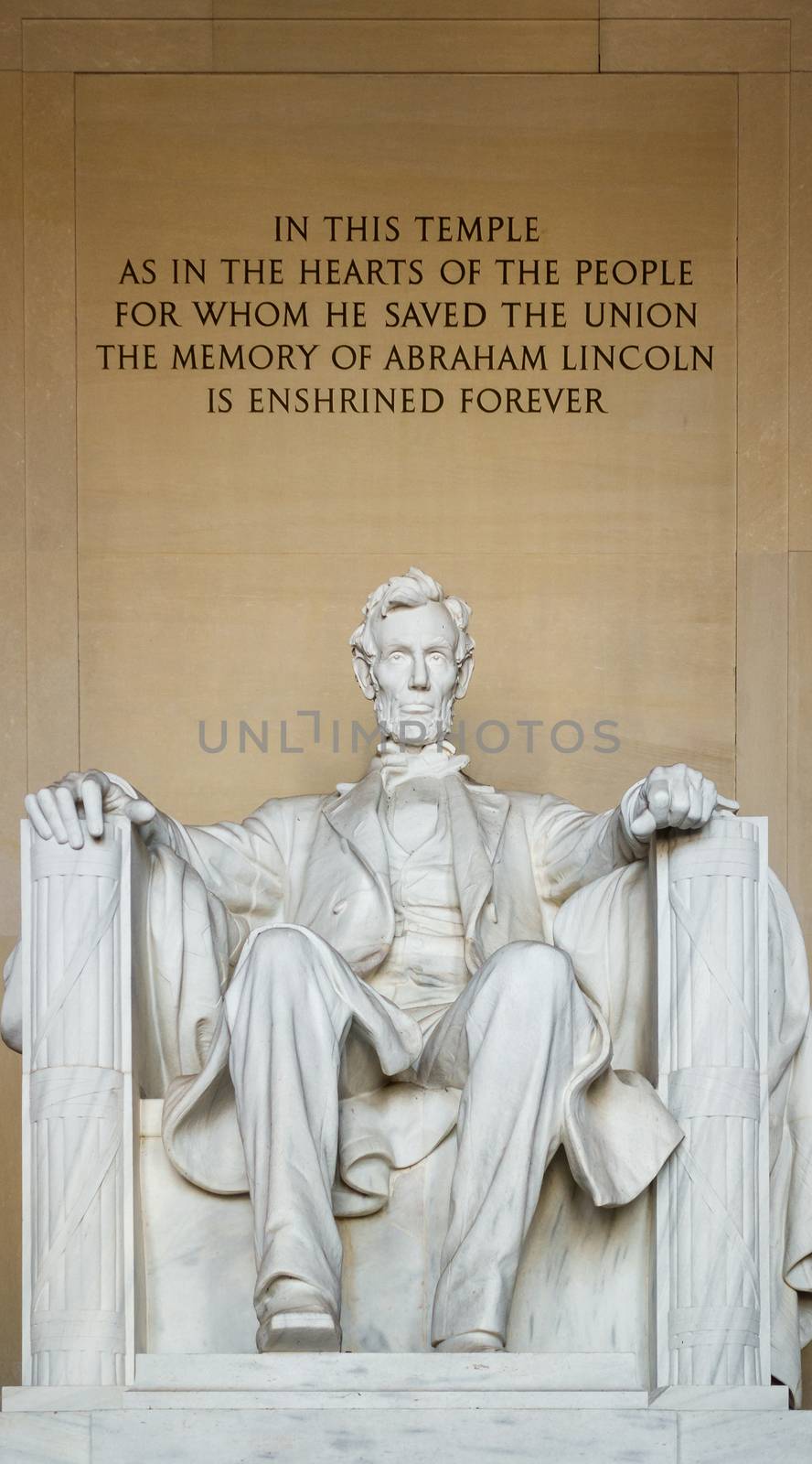 Abraham Lincoln statue at the Lincoln Memorial in Wahington D.C., USA