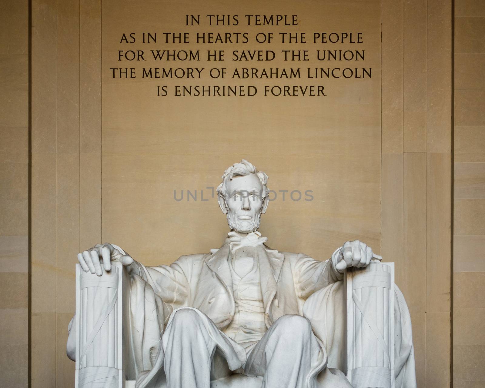 Abraham Lincoln statue at the Lincoln Memorial in Wahington D.C., USA