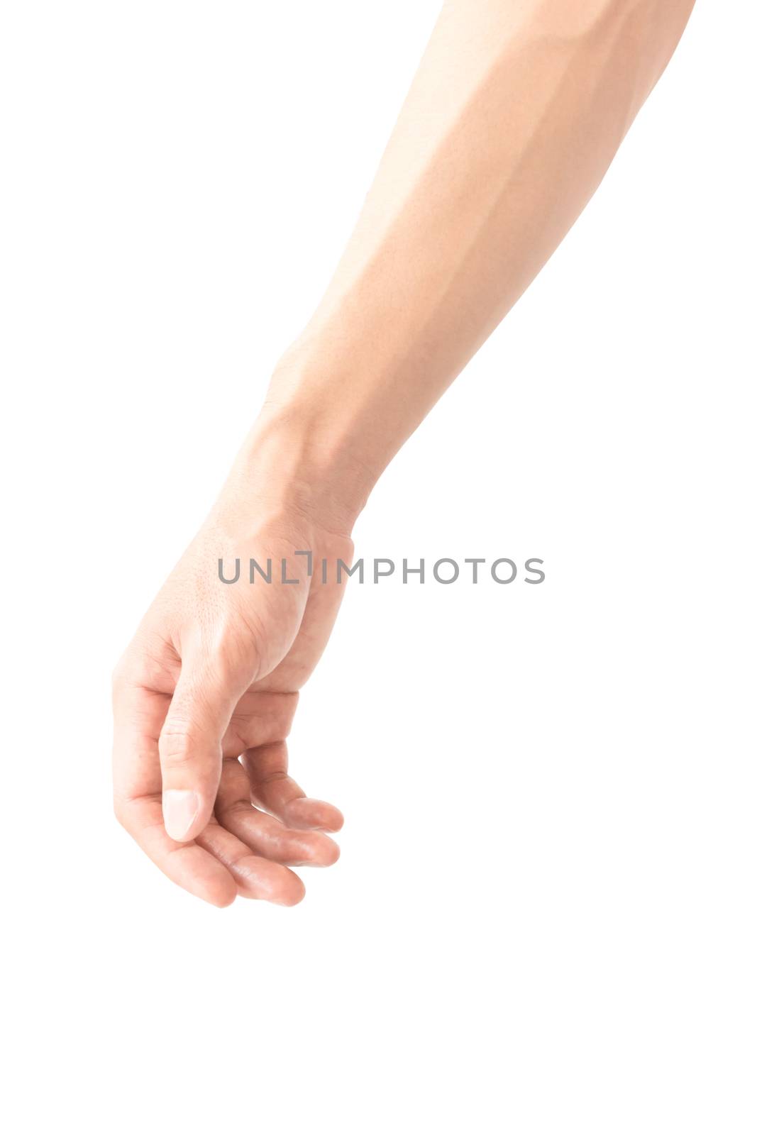 Man arm with blood veins on white background, health care and me by pt.pongsak@gmail.com