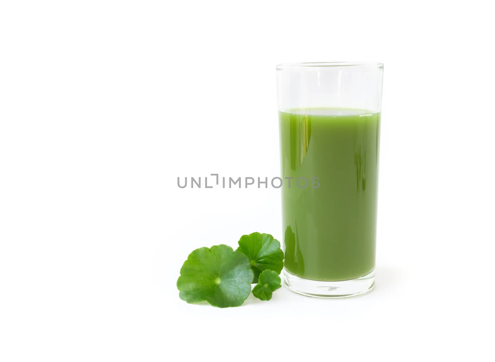 Gotu kola's leafs drink on white background, health care and her by pt.pongsak@gmail.com