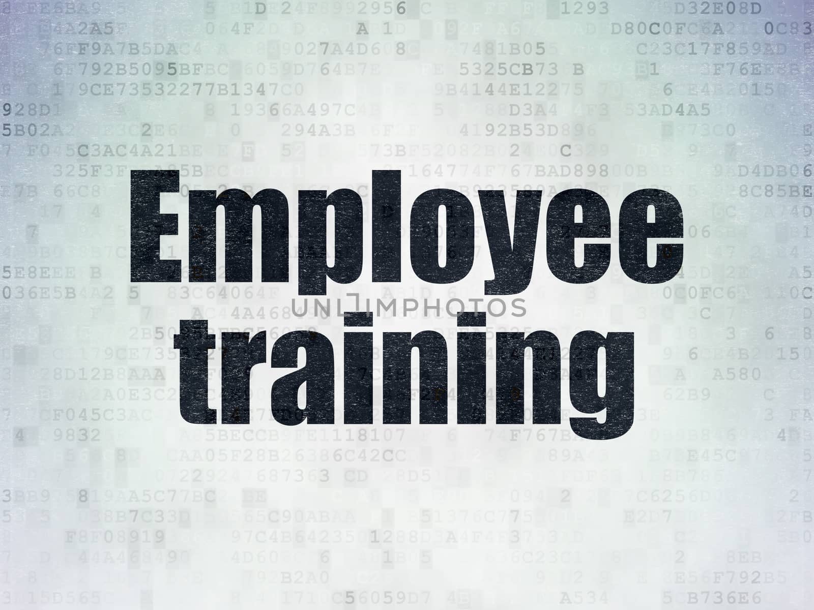 Education concept: Painted black word Employee Training on Digital Data Paper background