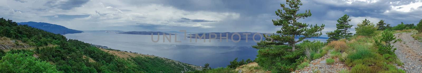 Panoramic View Of Islands of Krk, Croatia by gstalker