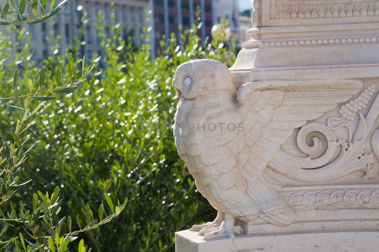 owl statue at academy of athens