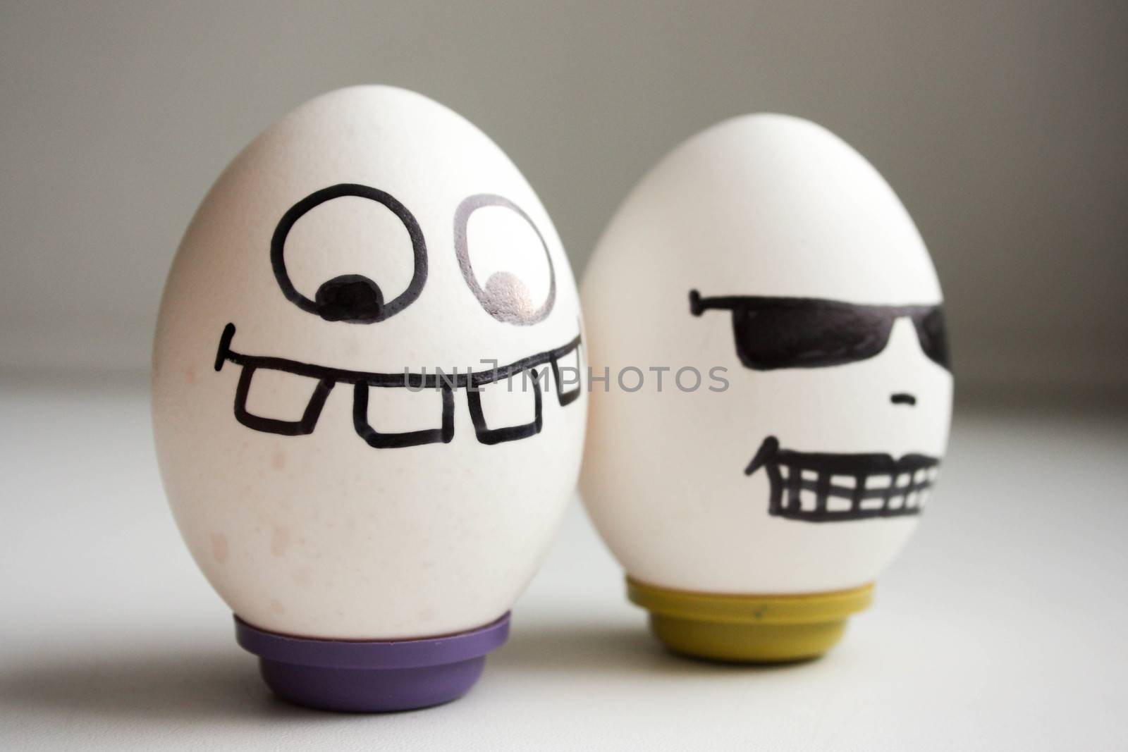 Cheerful eggs. cool with glasses by xenium