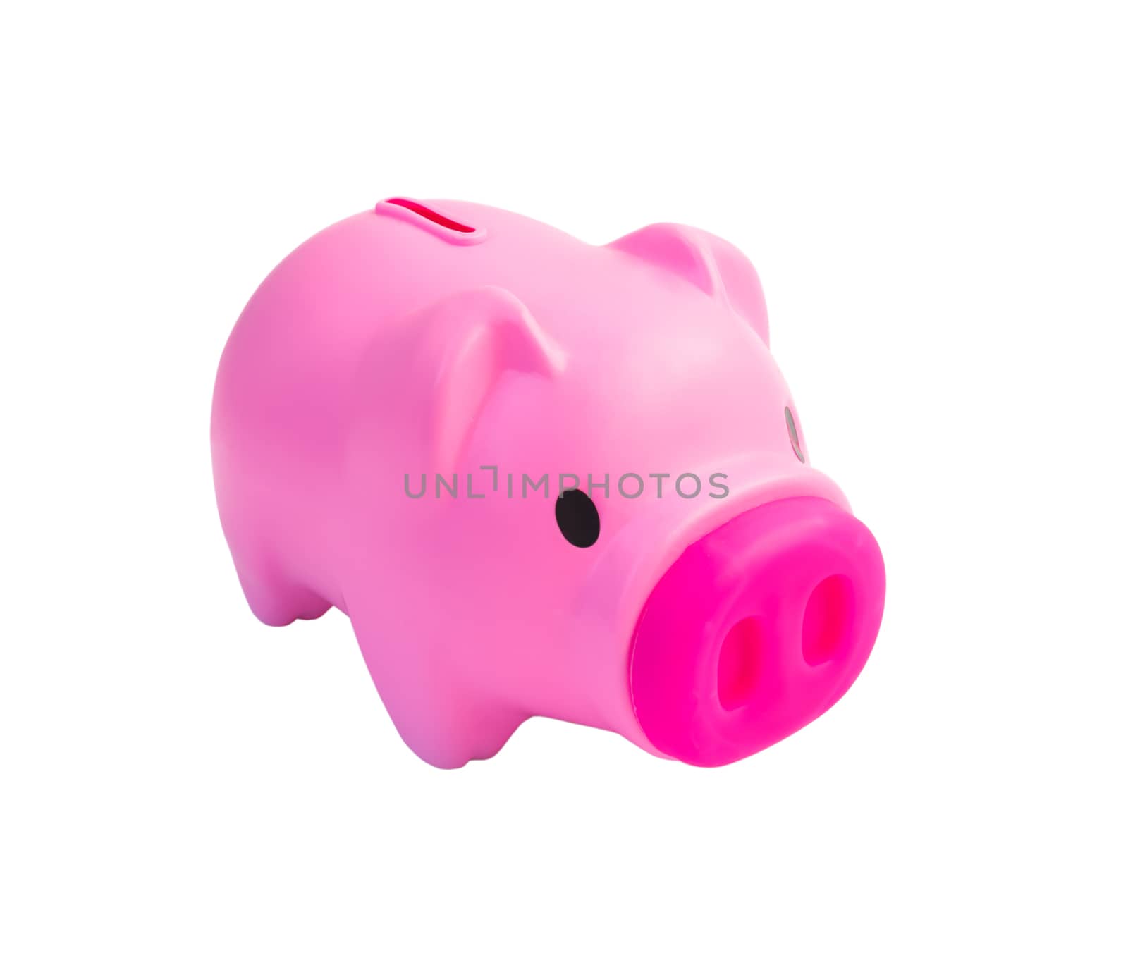 Cute pink piggy bank isolated on white background by pt.pongsak@gmail.com