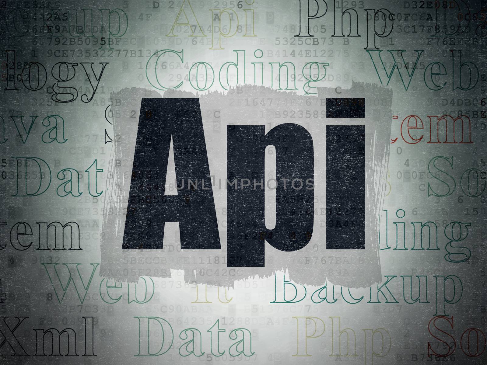 Programming concept: Api on Digital Data Paper background by maxkabakov