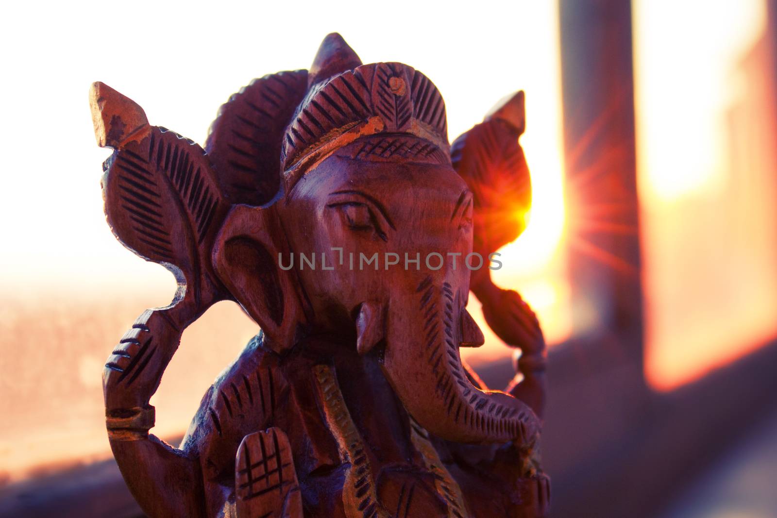 wooden figurine of indian god ganesha by liwei12