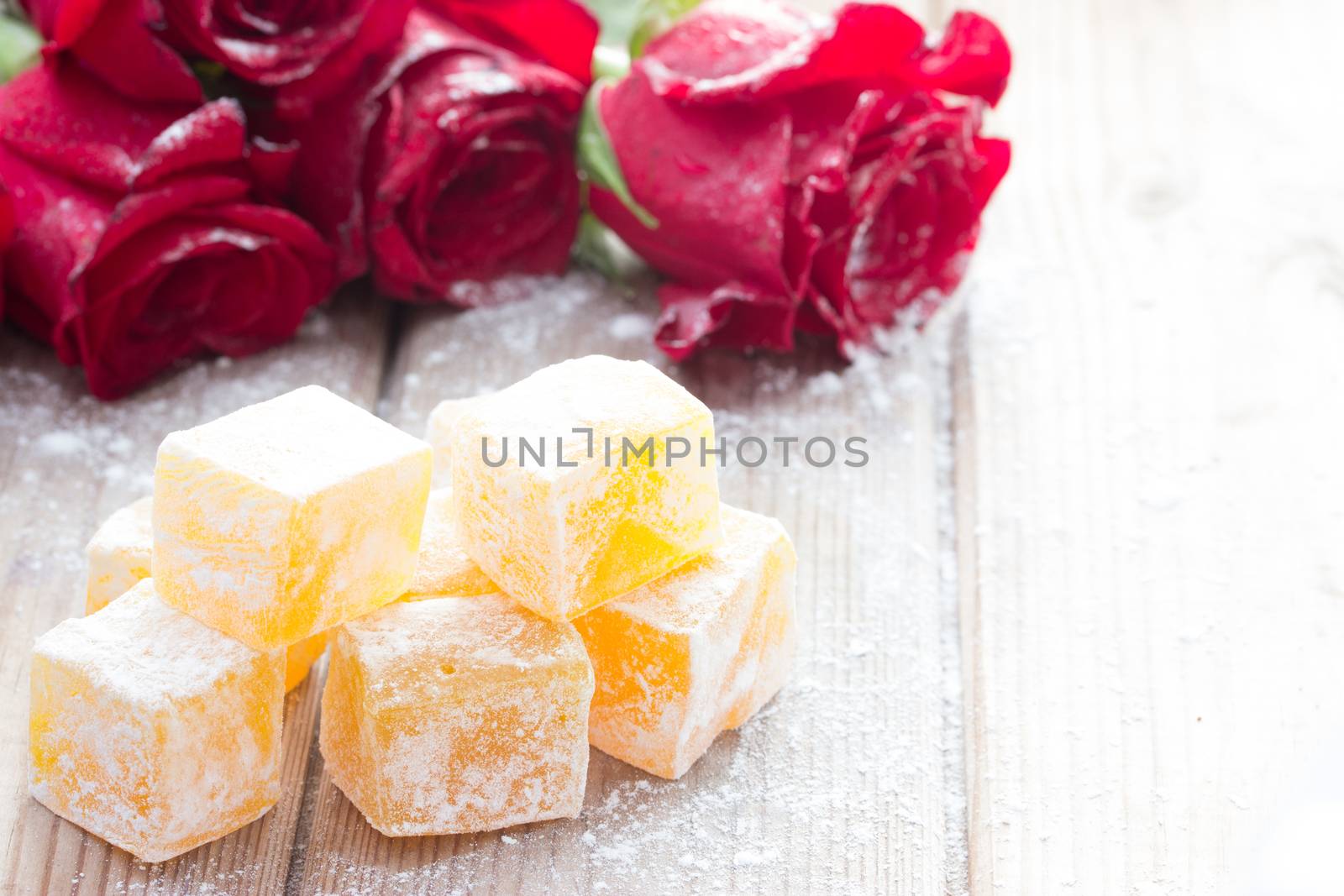 Delicious Turkish Delight with rose flower by liwei12