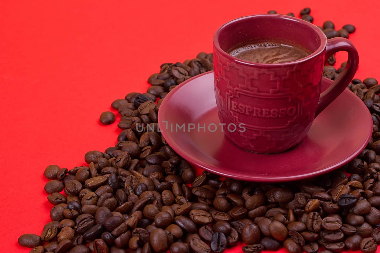 coffee cup with coffee beans by victosha