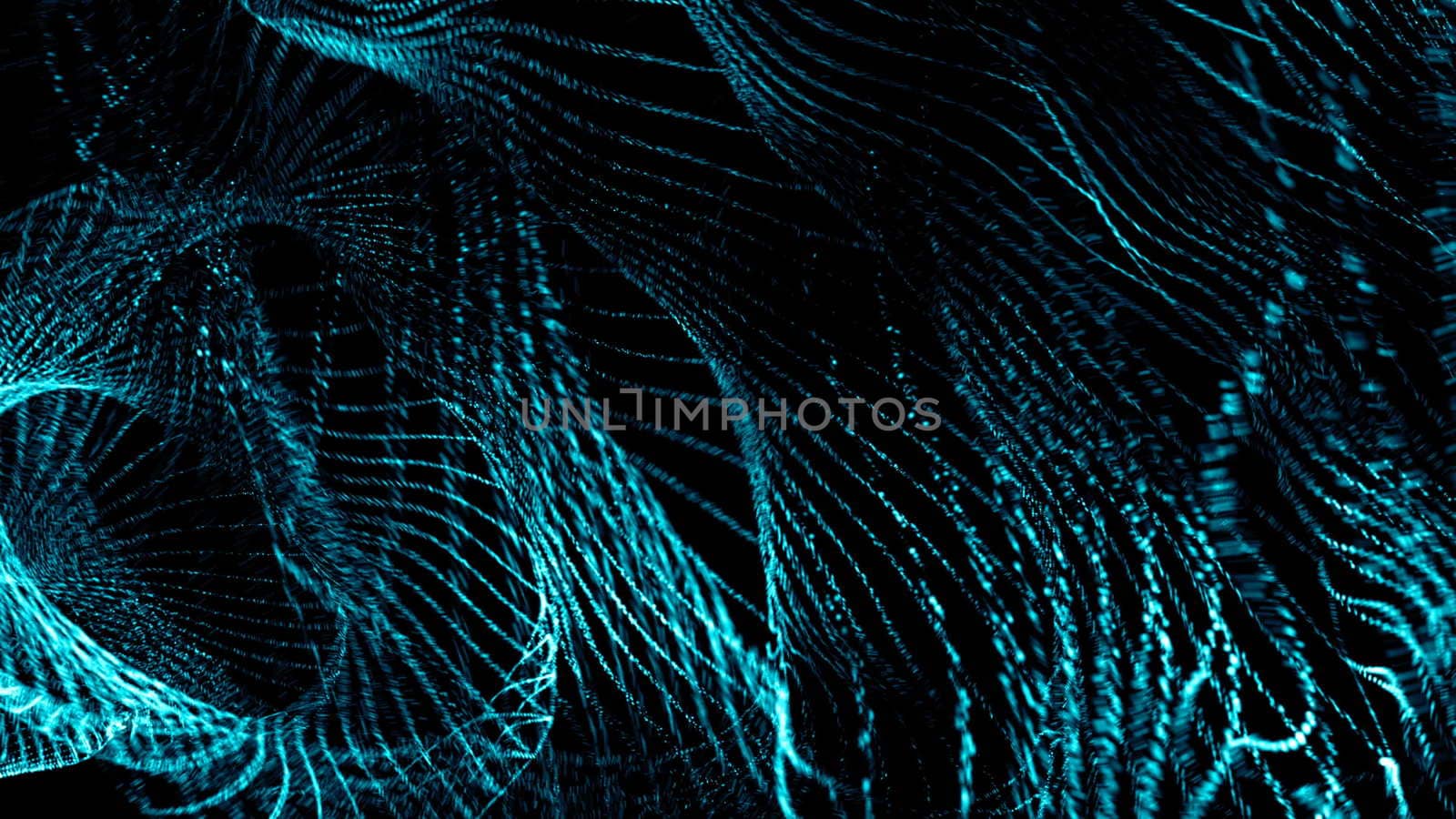 Abstract background with flow particles. 3d rendering.