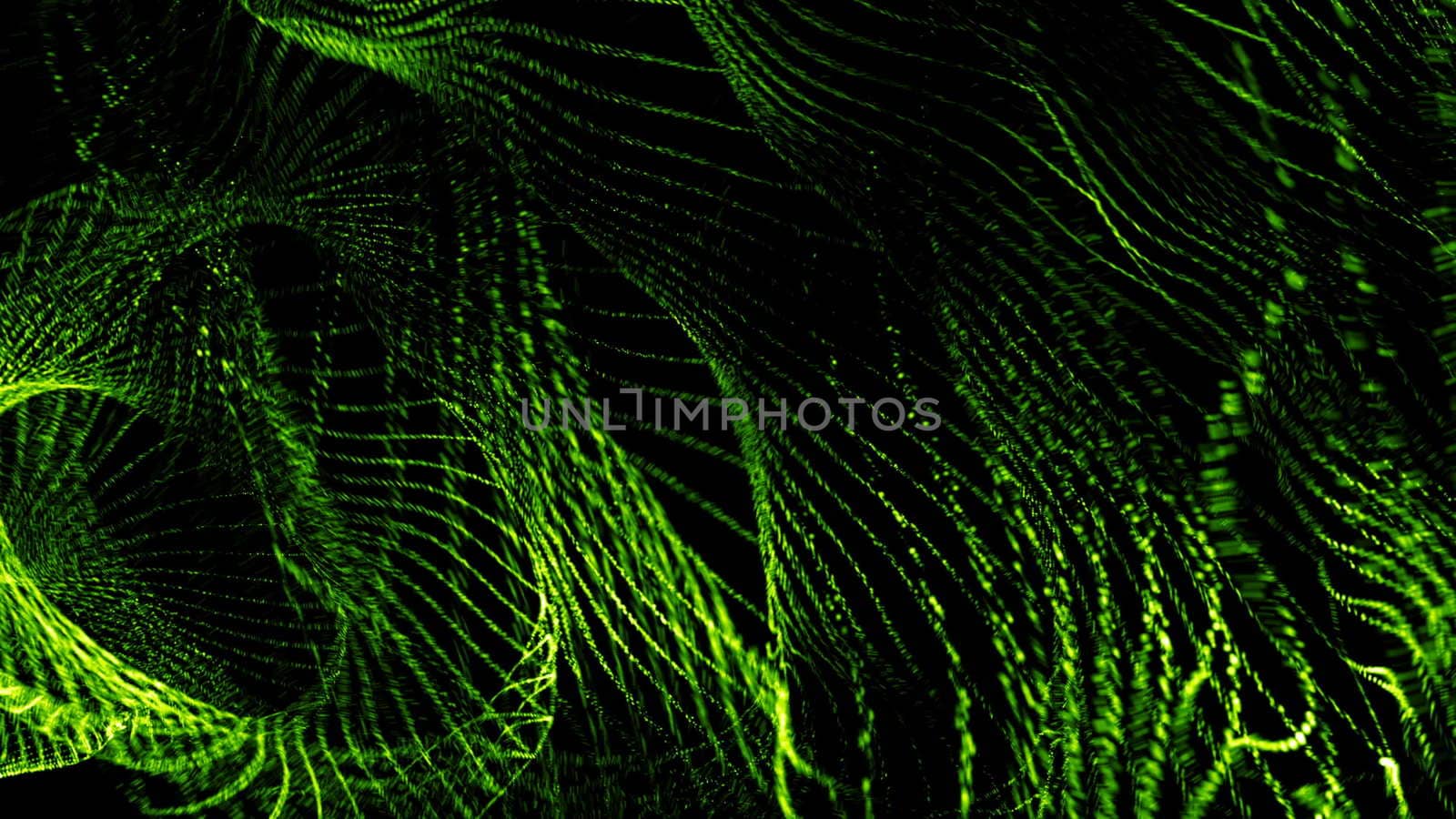 Abstract background with flow particles. 3d rendering.