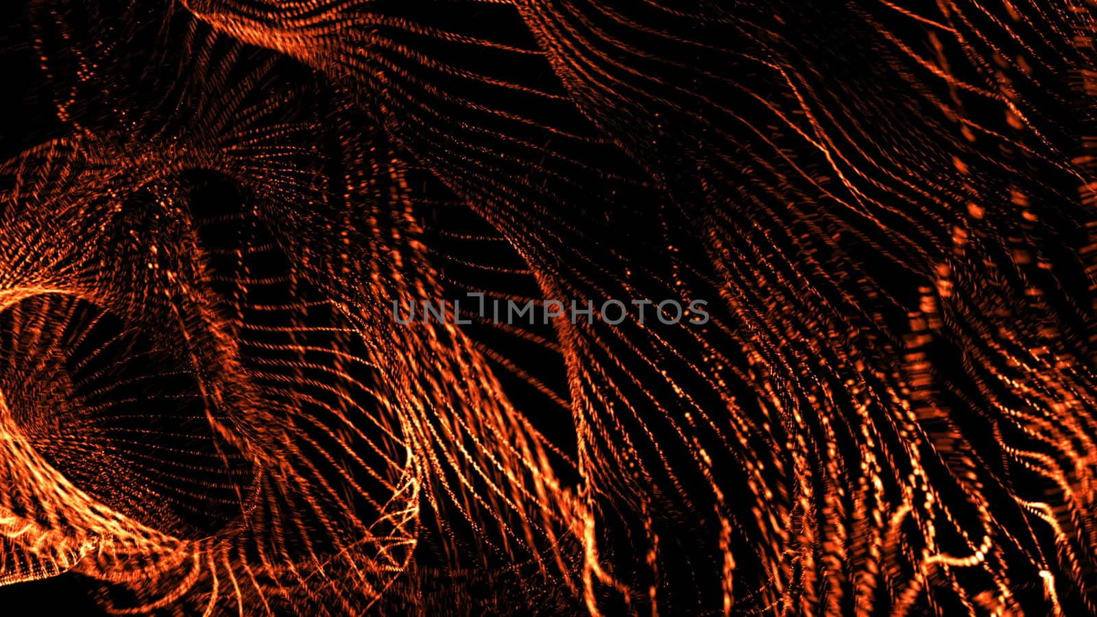 Abstract background with flow particles. 3d rendering.