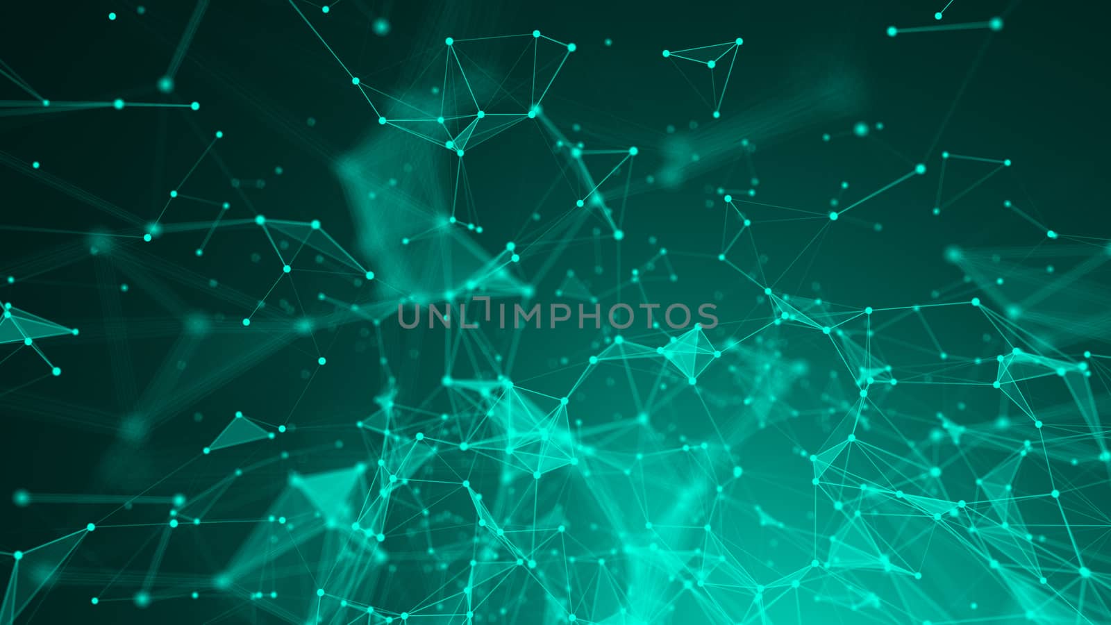 Abstract Polygonal Space Background with Connecting Dots and Lines. 3d rendering