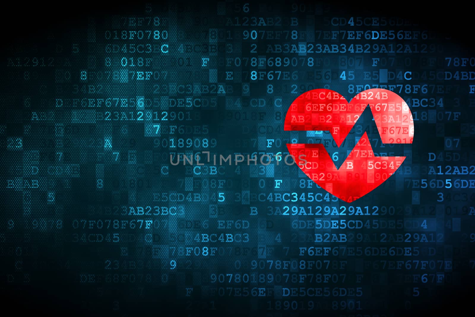 Health concept: Heart on digital background by maxkabakov