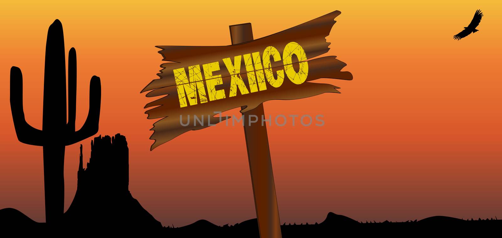 Mexico Border Sign by Bigalbaloo