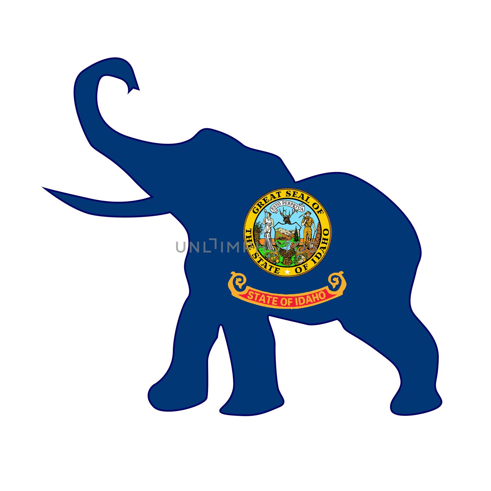 Idaho Republican Elephant Flag by Bigalbaloo