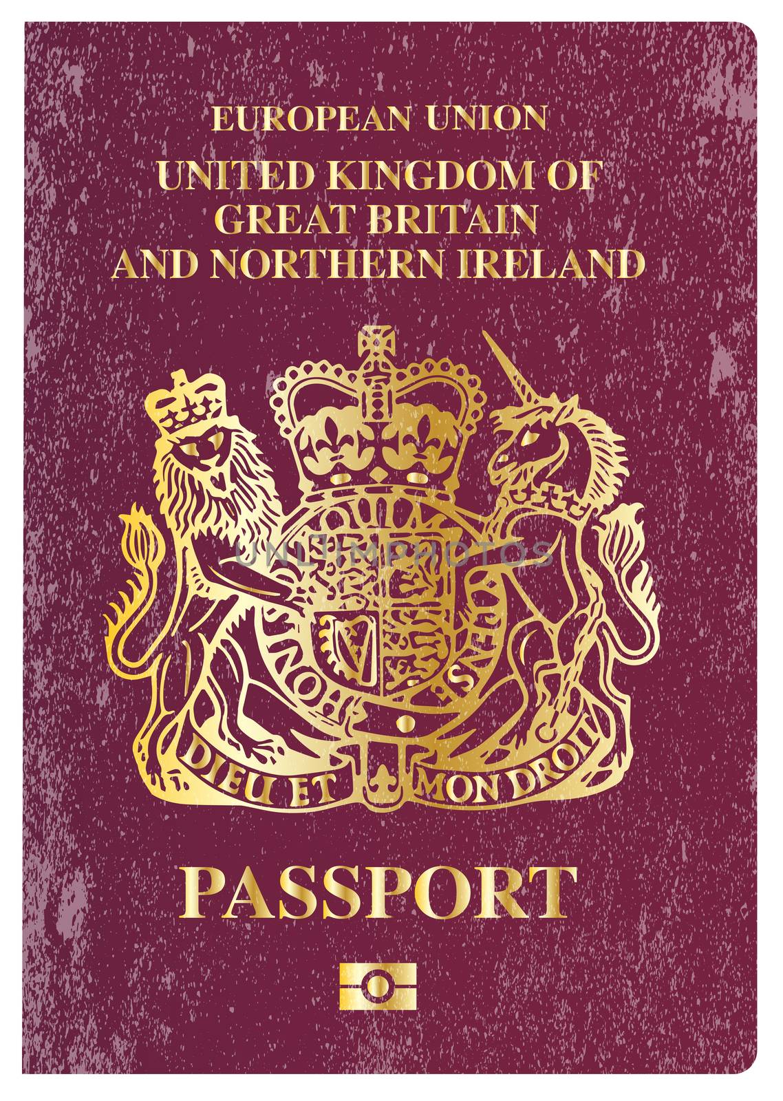 The front cover of a worn British passport