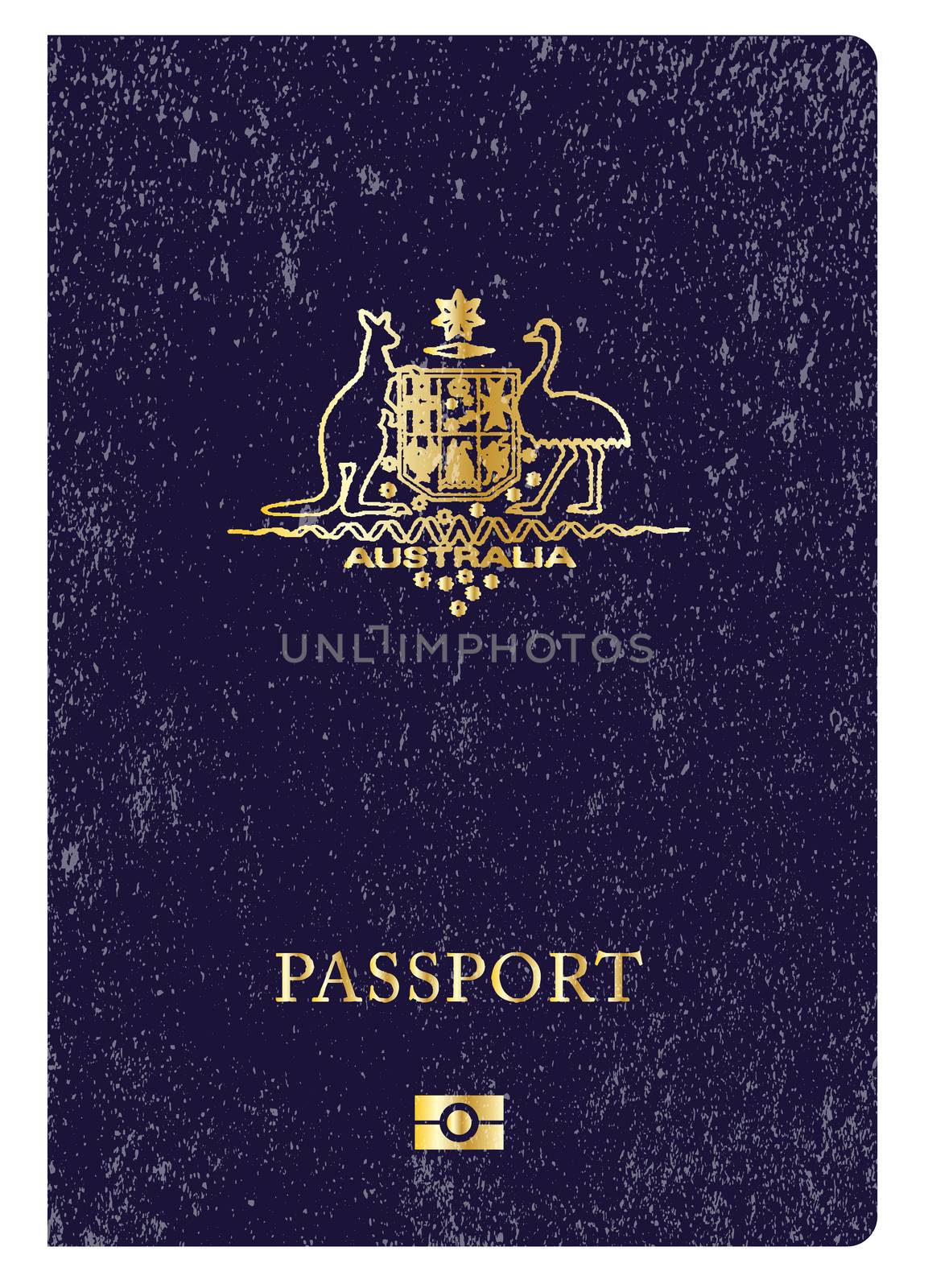 Australian travel worn passport over a white background