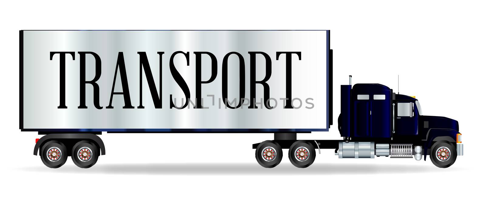 Truck Tractor Unit And Trailer With Transport Inscription by Bigalbaloo