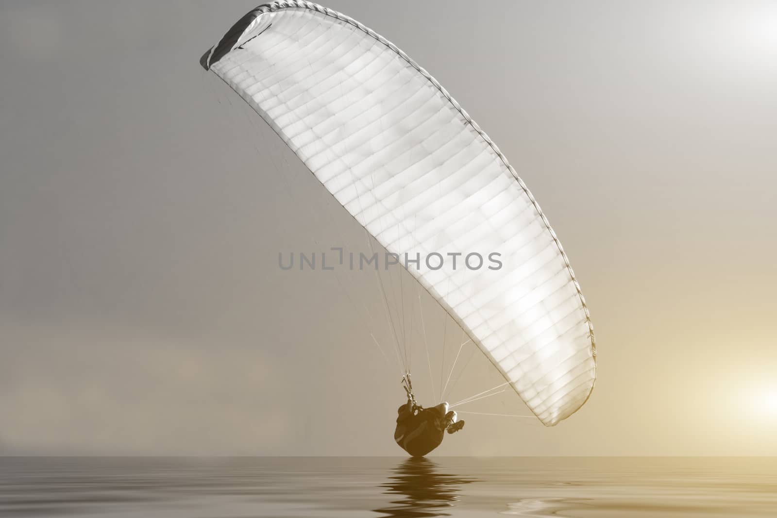 Paragliding in the sunset in Denmark