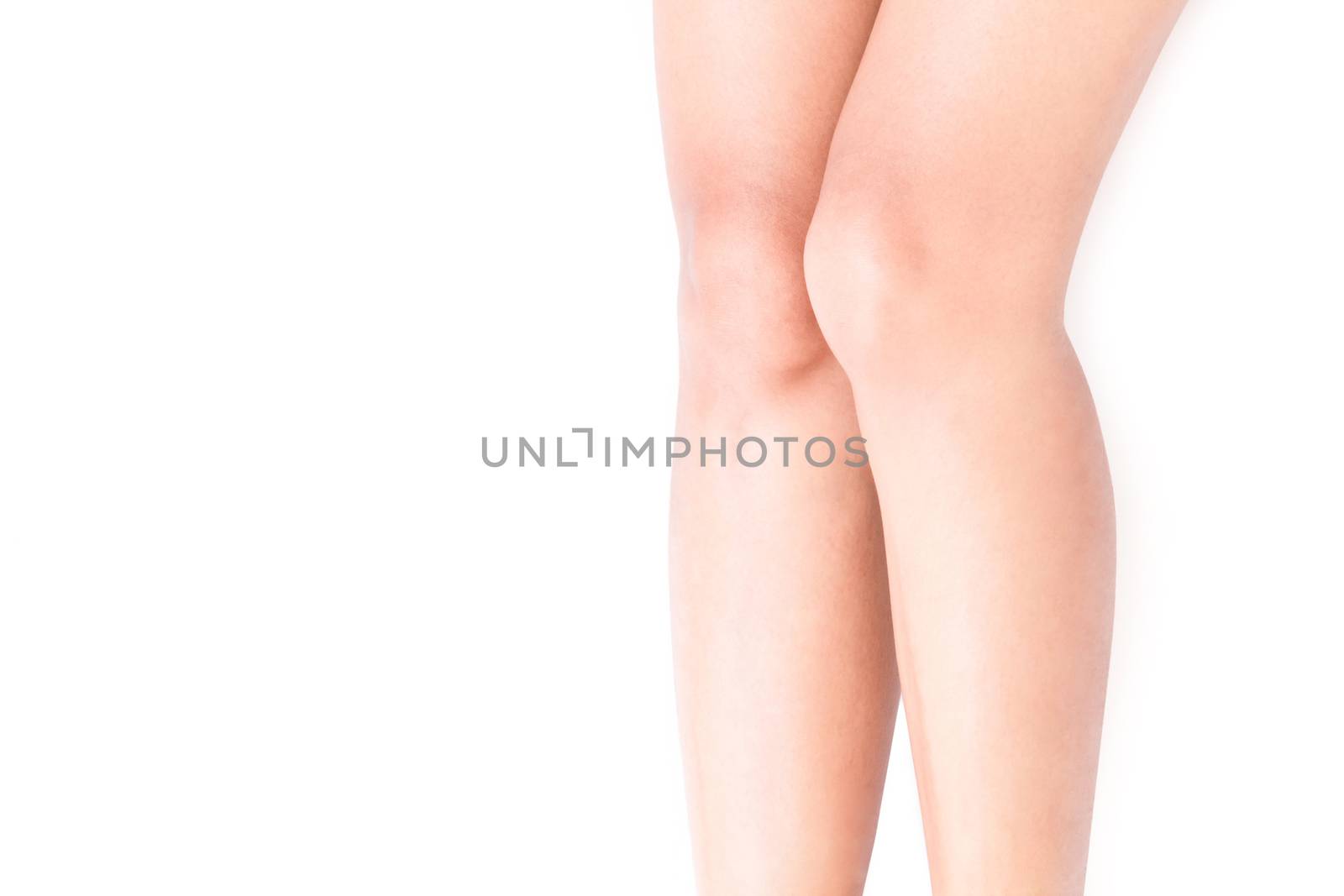 Woman legs with white background for beauty skin care concept by pt.pongsak@gmail.com