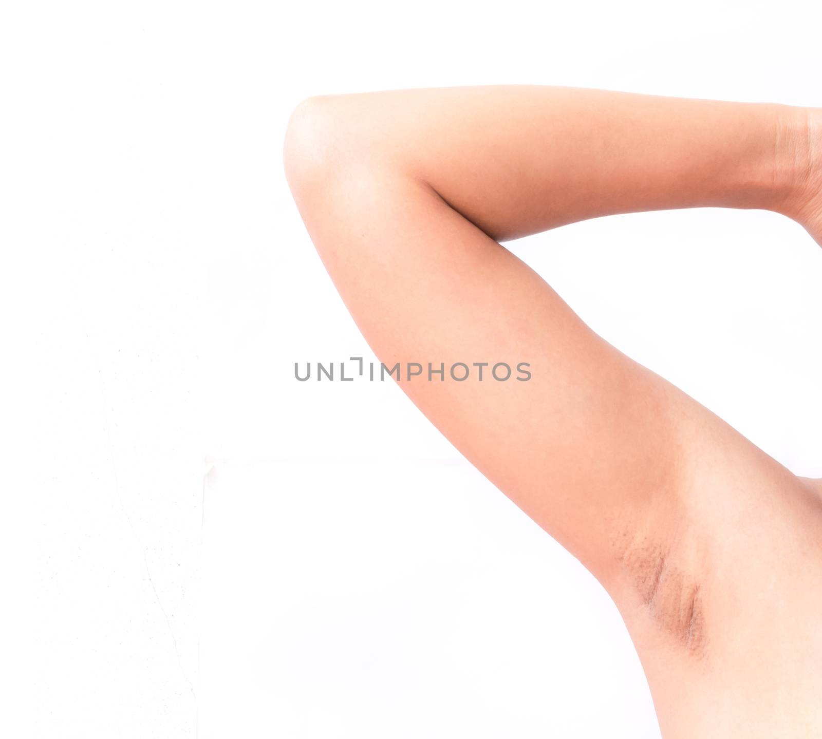 Women problem black armpit on white background for skin care and by pt.pongsak@gmail.com