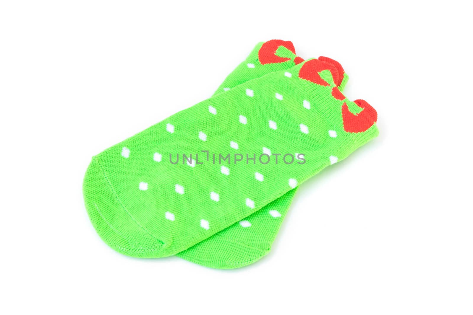 Cute Green socks on white background by pt.pongsak@gmail.com