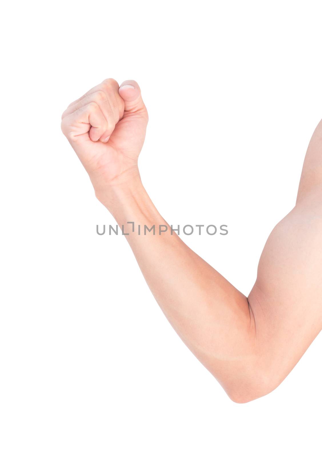 Man arm with blood veins on white background, health care concep by pt.pongsak@gmail.com