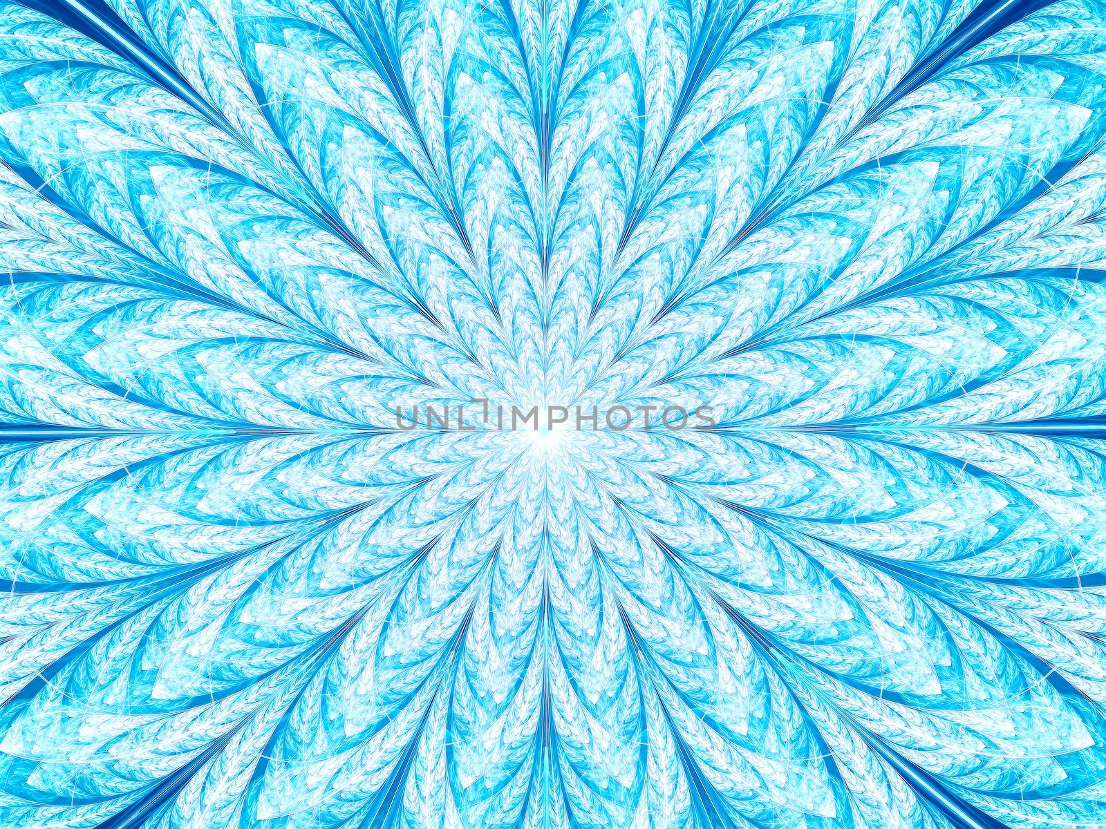 Fractal background - pale ornament like flower or snowflake. Abstract computer-generated image. Textured backdrop for web design, covers, posters.