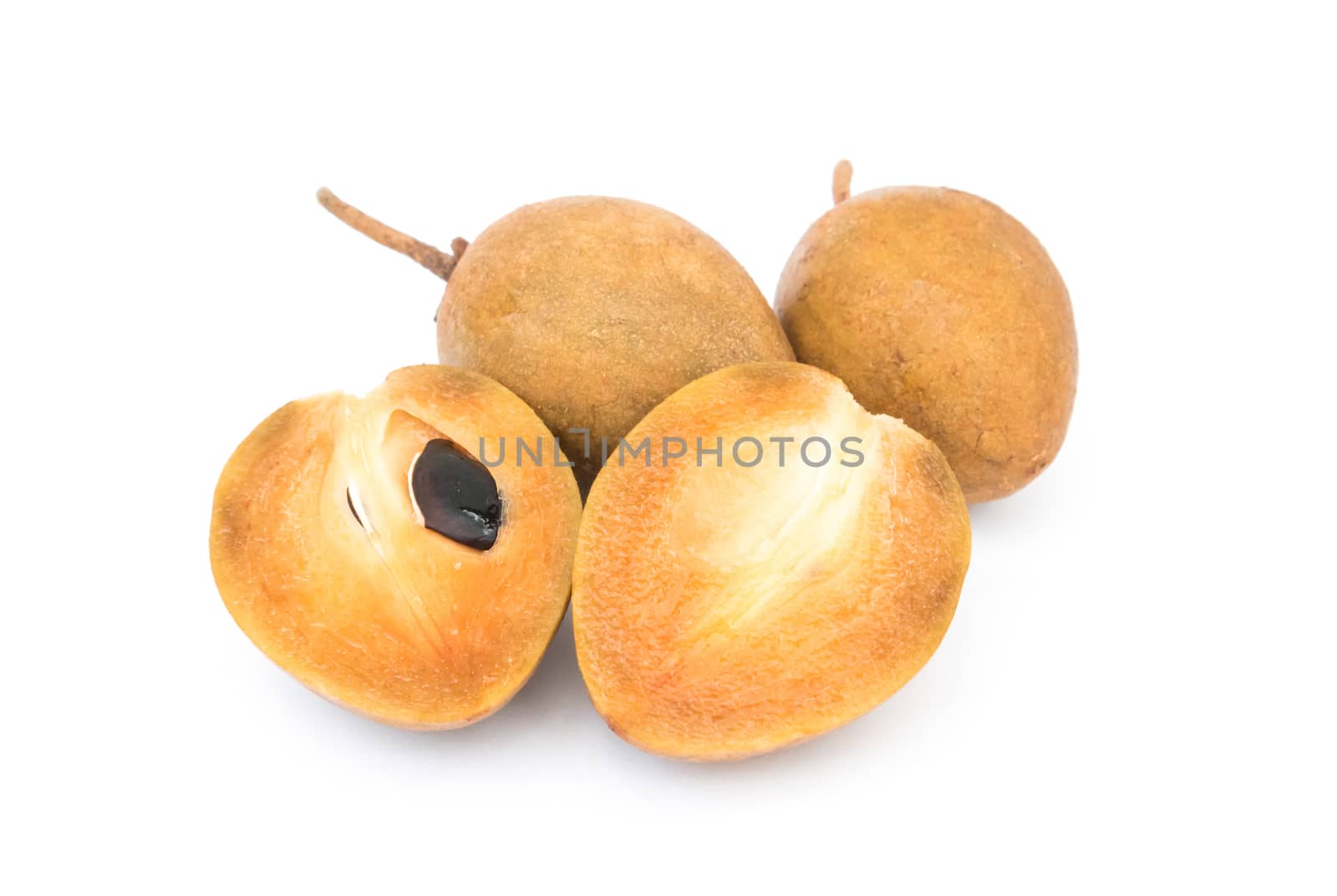 Fresh sweet Sapodilla fruit on white background by pt.pongsak@gmail.com