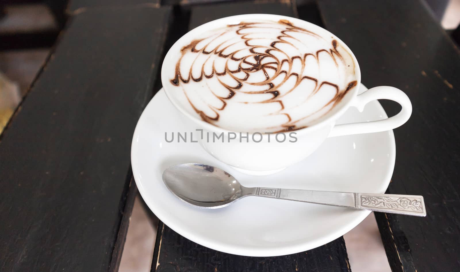 Hot coffee on wood table, food and drink concept by pt.pongsak@gmail.com