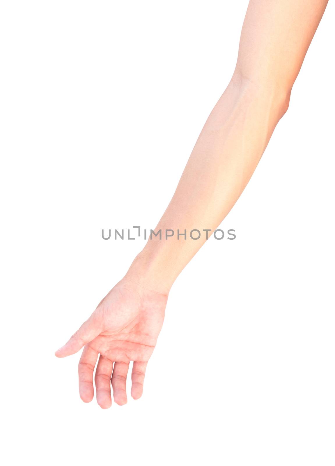 Man arm with blood veins on white background, health care and me by pt.pongsak@gmail.com