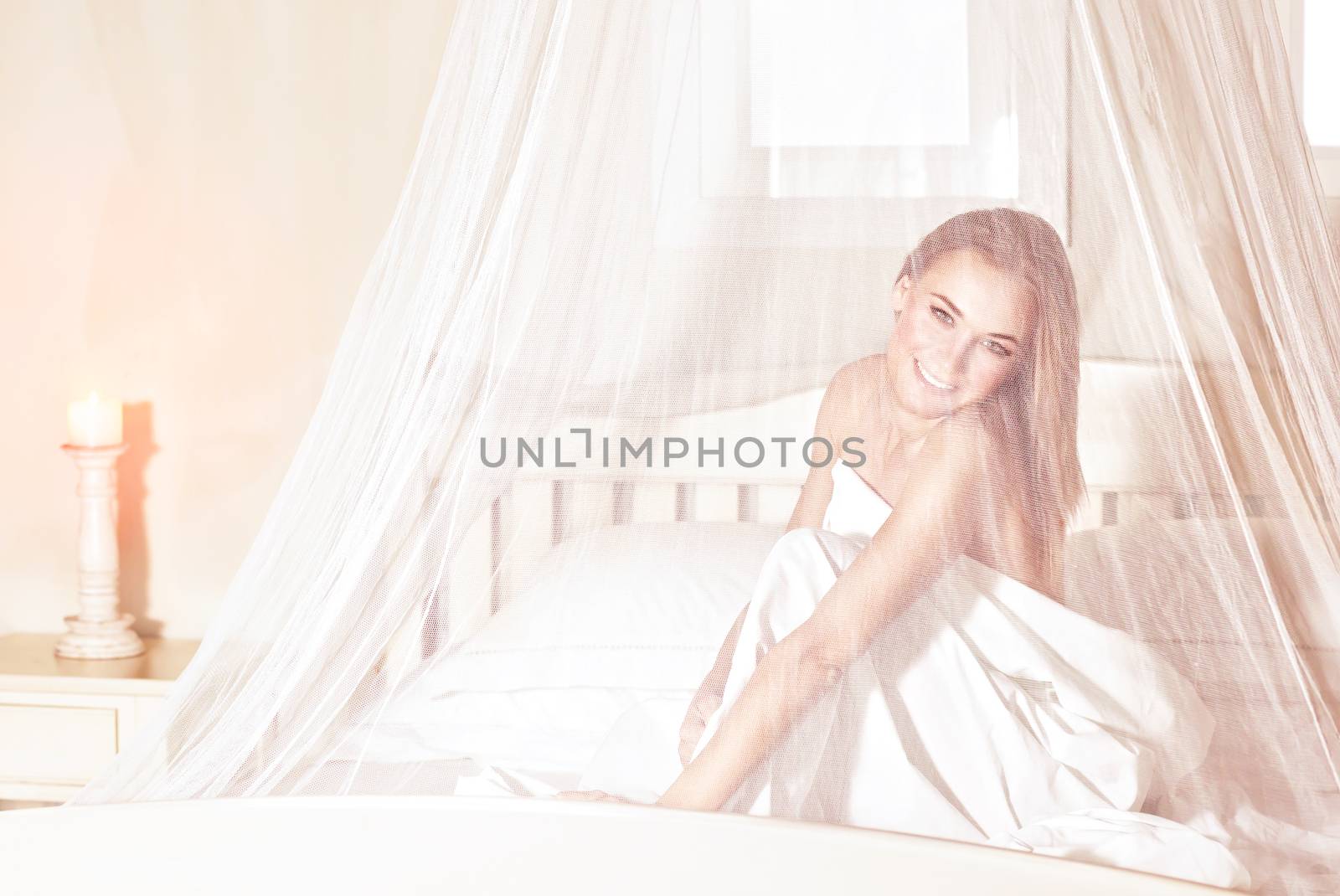 Romantic woman in the bed by Anna_Omelchenko