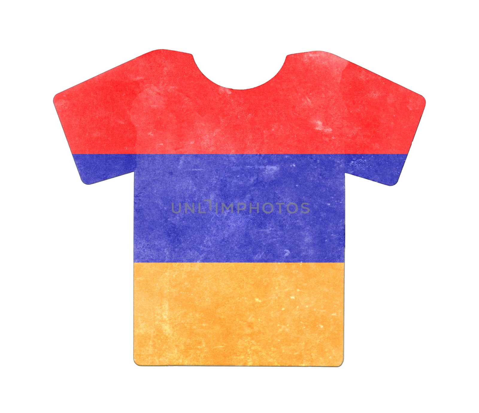 Simple t-shirt, flithy and vintage look, isolated on white - Armenia