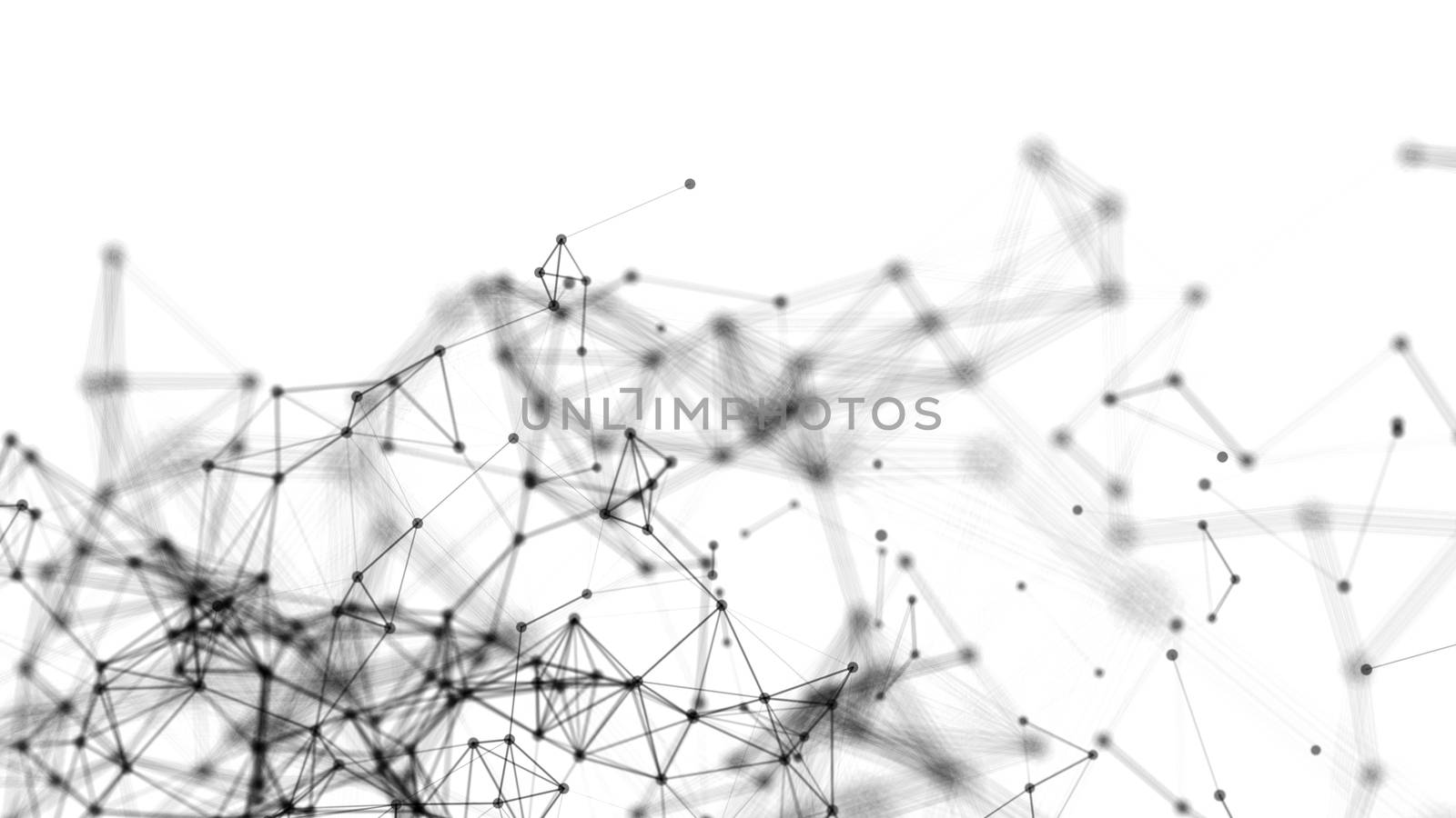 Abstract connection dots. Technology background. Digital drawing black and white theme. Network concept by nolimit046