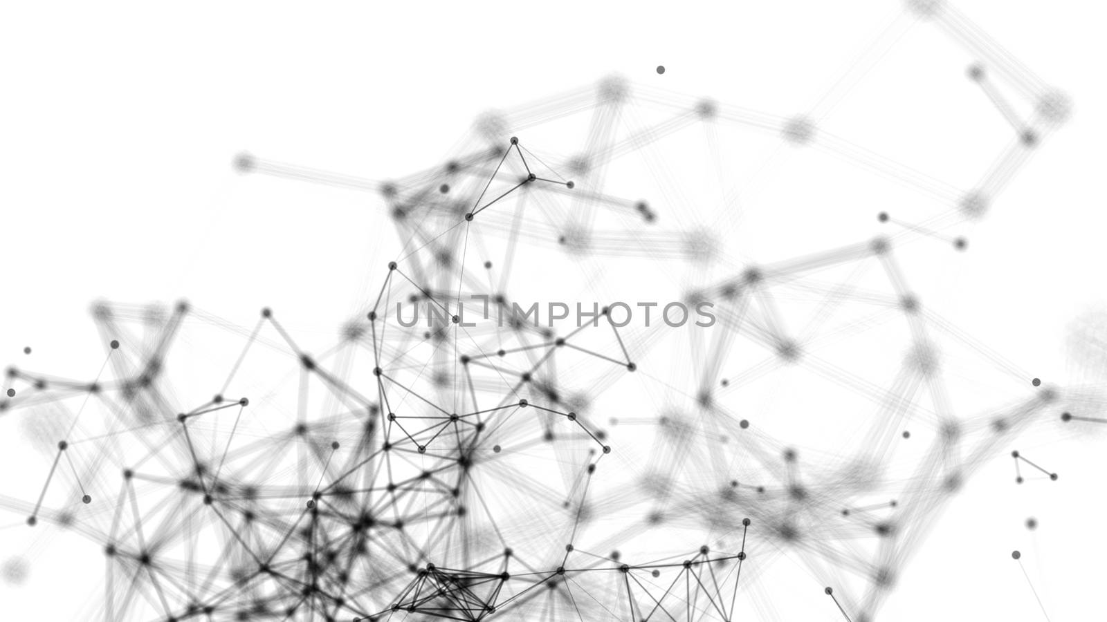 Abstract connection dots. Technology background. Digital drawing black and white theme. Network concept by nolimit046