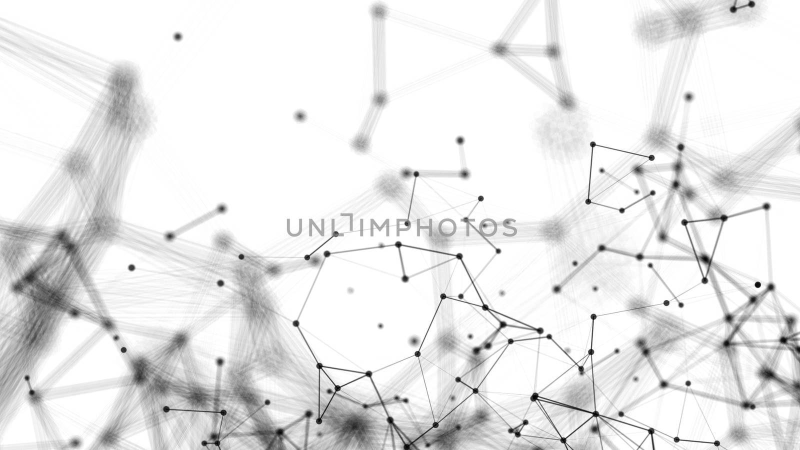 Abstract connection dots. Technology background. Digital drawing black and white theme. Network concept by nolimit046