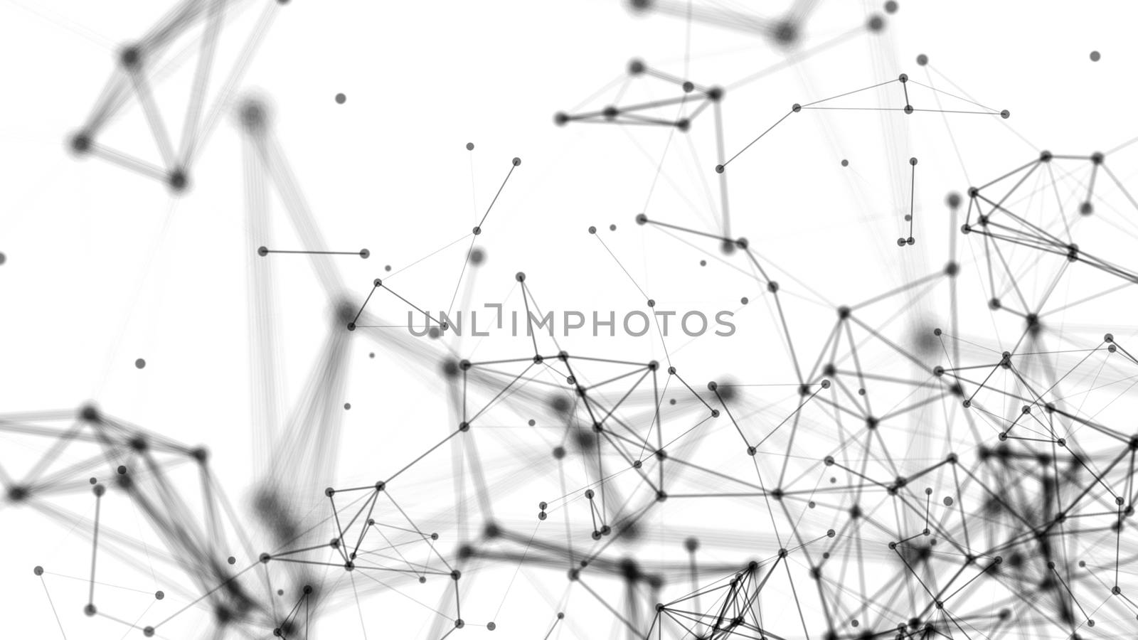 Abstract connection dots. Technology background. Digital drawing black and white theme. Network concept by nolimit046