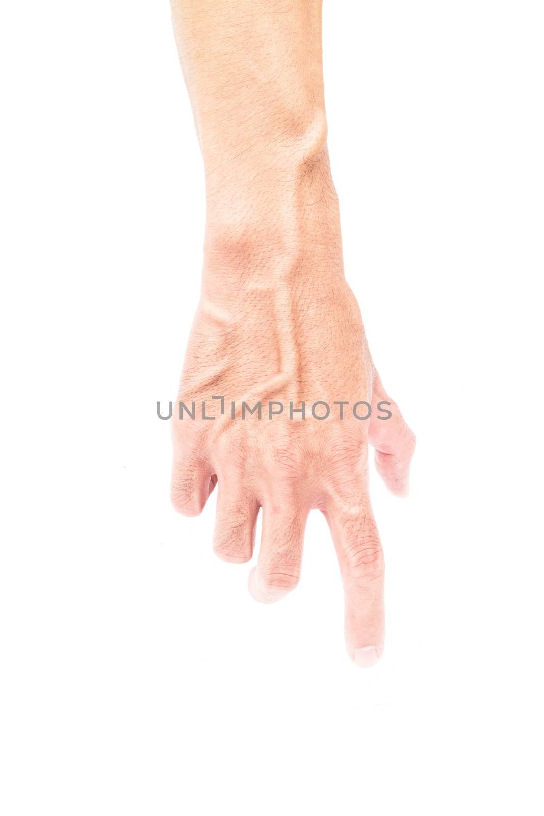 Man arm with blood veins on white background, health care concep by pt.pongsak@gmail.com