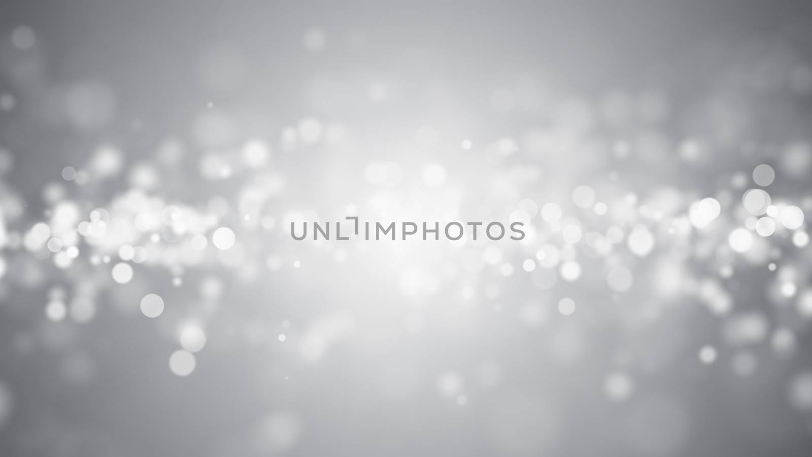 Lights on grey background. Abstract defocused backdrop. 3d rendering